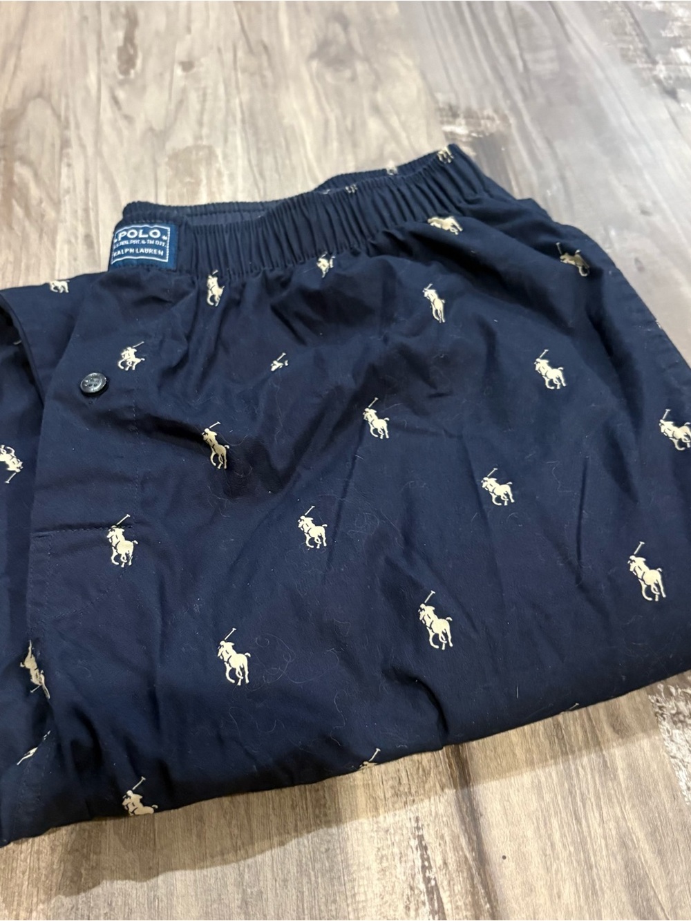 Ralph Lauren Polo Pony All Over Print Navy Blue Pajama Pant SZ M - Picture 9 of 10